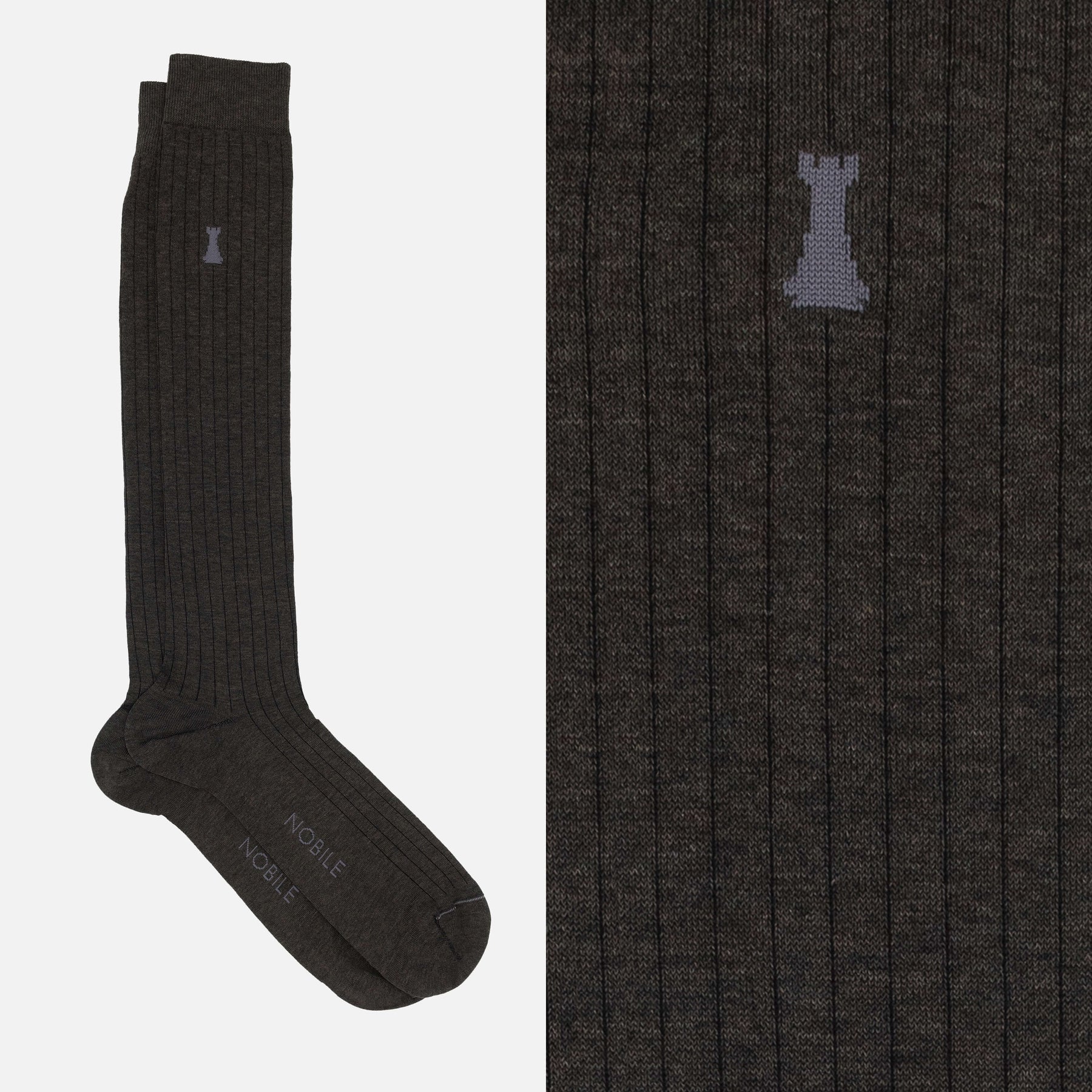 Michelangelo - Long Mélange Socks with Fine Ribbing