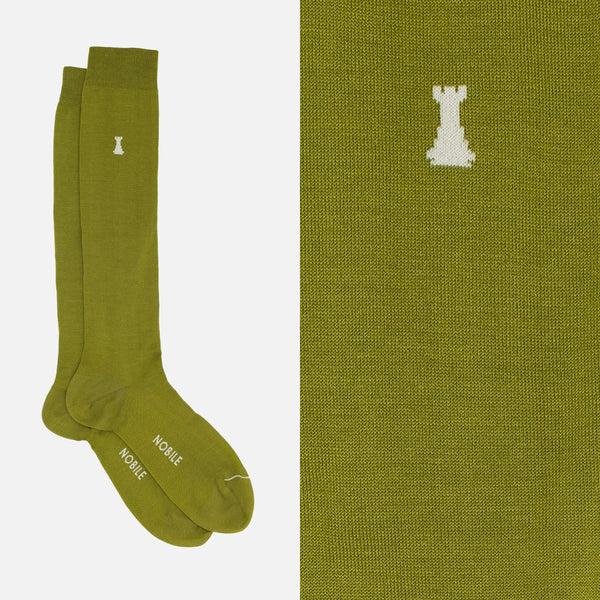 Federico II - Calcetines Largos de Color Sólido