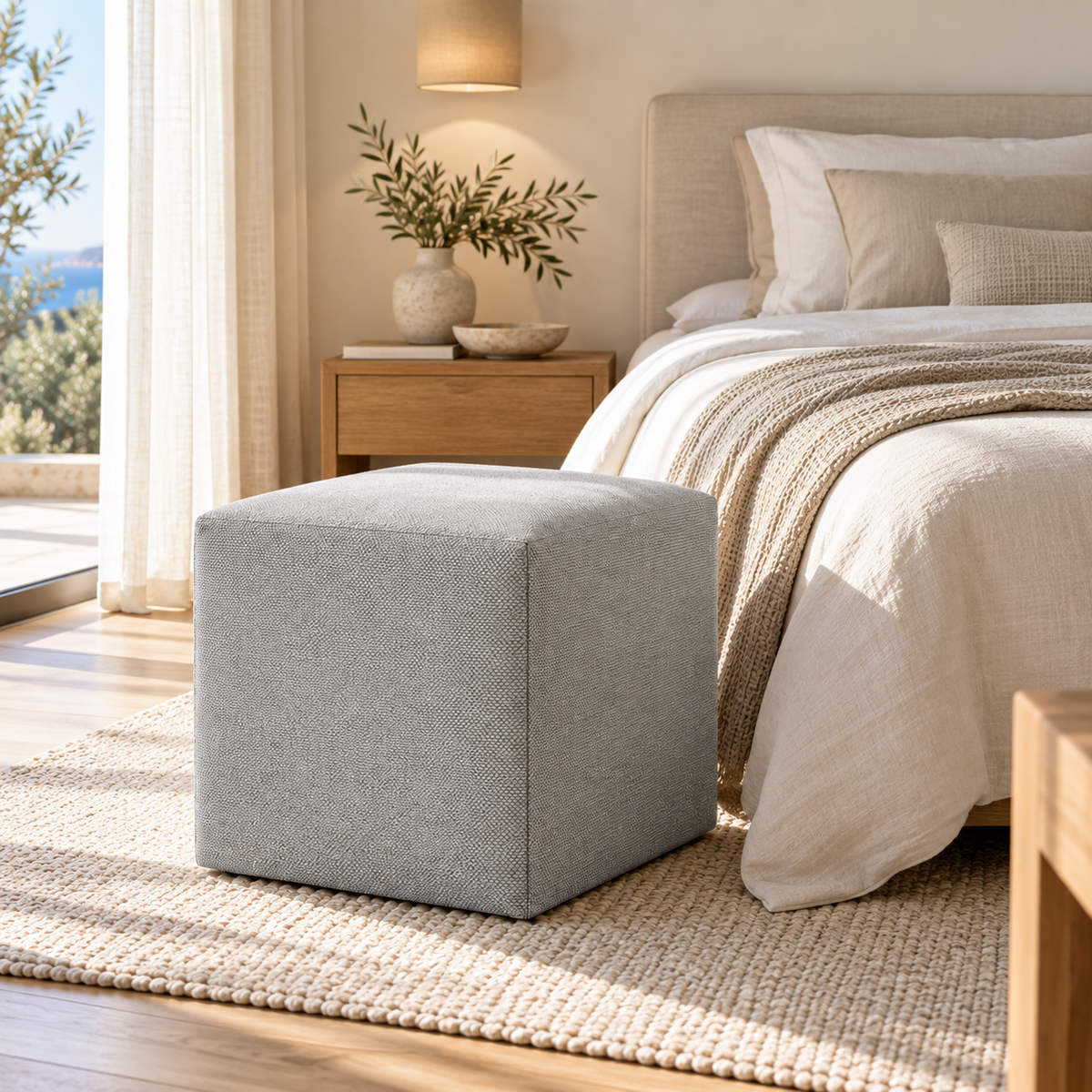DADO TEX 35, Cotton Footstool with Zip 35x35 h35