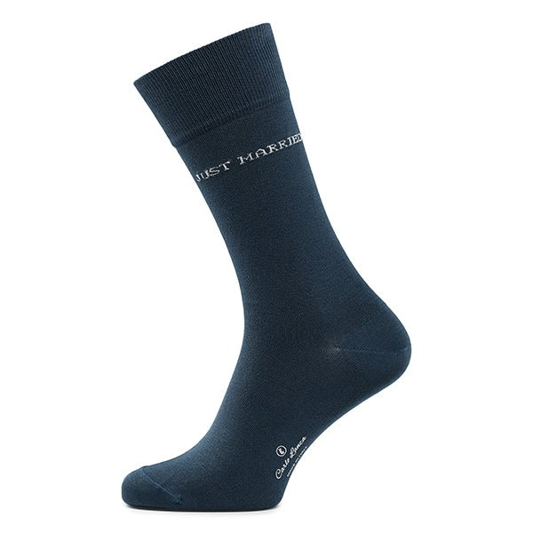 Cotton Men's Socks Just Married | Petrol