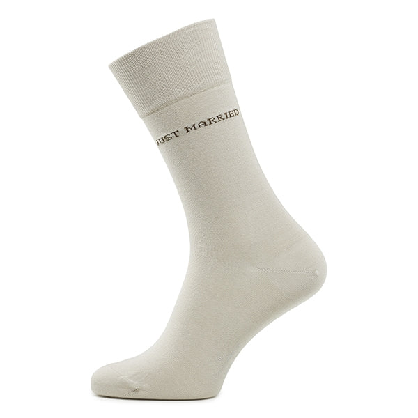 Chaussettes en coton pour hommes Just Married | Sable