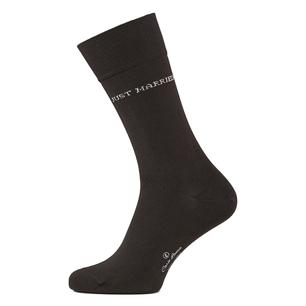Cotton Men's Socks Just Married | Dark Brown