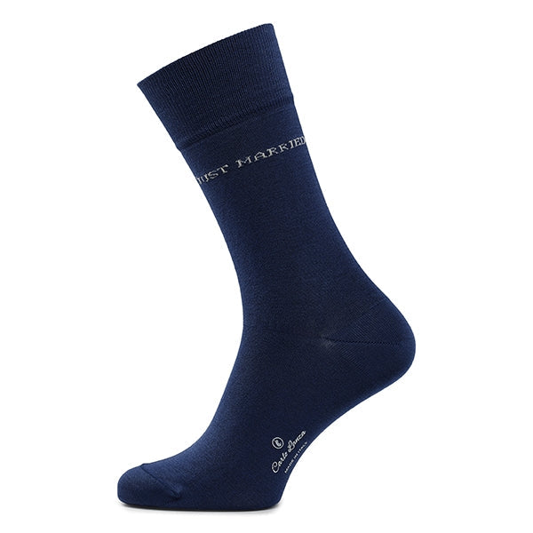 Cotton Men's Socks Just Married | Royal Blue
