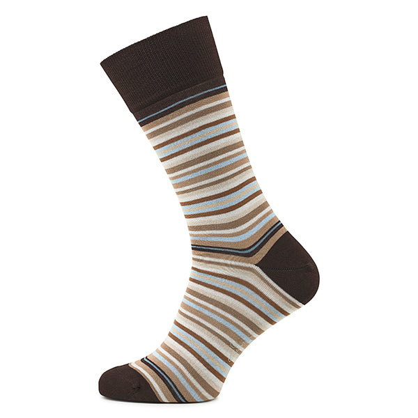Cotton Men's Socks – Strisce d’Arte | Darkbrown