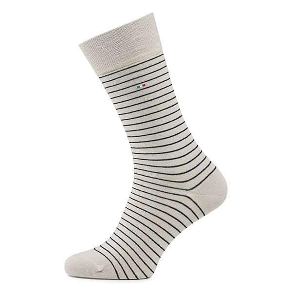 Cotton Men's Socks 2-Pack Basic | Sand & Navy Stripe