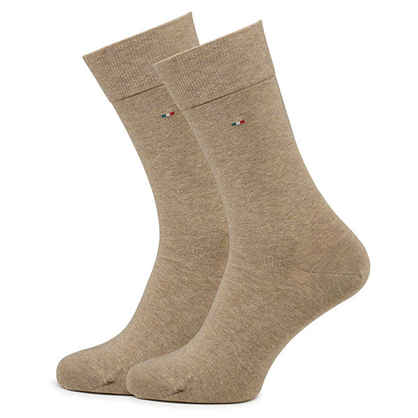 Pánské bavlněné ponožky 2-pack Basic | Camel melange
