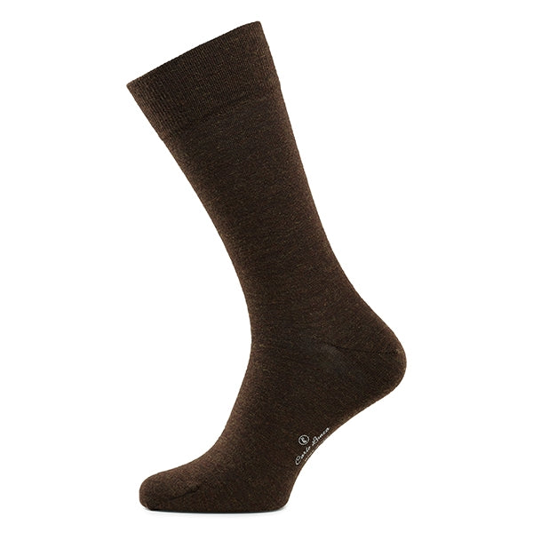 Moške nogavice iz merino volne – Terra | Rjava