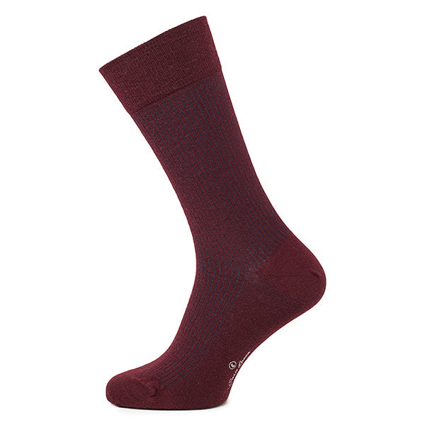 Wool Men's Socks Shadow | Wine & Navy