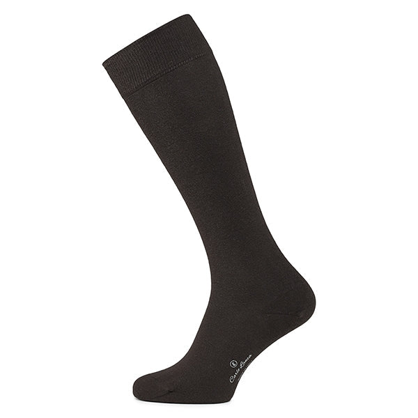 Kasjmier/katoenen kousen | Dark Brown