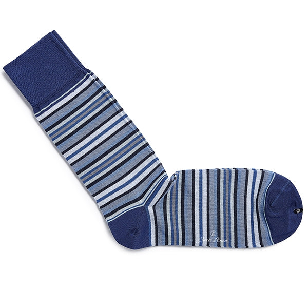 Cotton Men's Socks – Strisce d'Arte | Blue