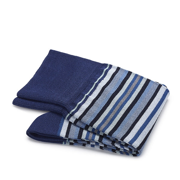 Cotton Men's Socks – Strisce d'Arte | Blue