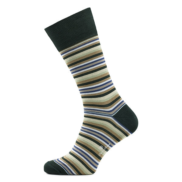 Cotton Men's Socks – Strisce d'Arte | Green