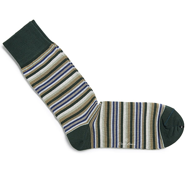 Cotton Men's Socks – Strisce d'Arte | Green