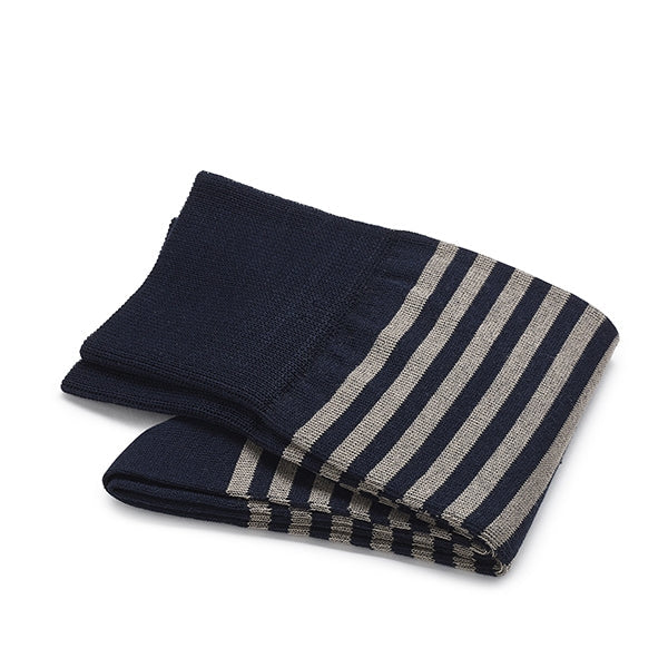 Cotton Men's Socks – Strisce d'Arte | Dark Blue