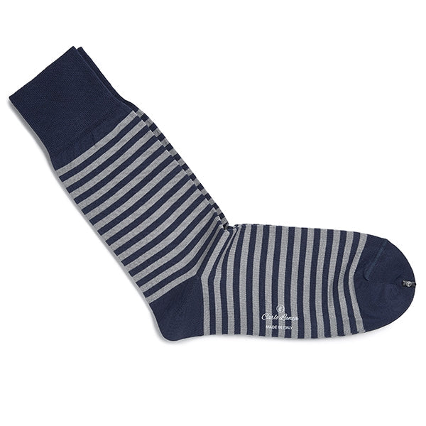 Cotton Men's Socks – Strisce d’Arte | Royal Blue