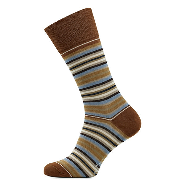 Calcetines de algodón para hombres – Strisce d’Arte | Cognac