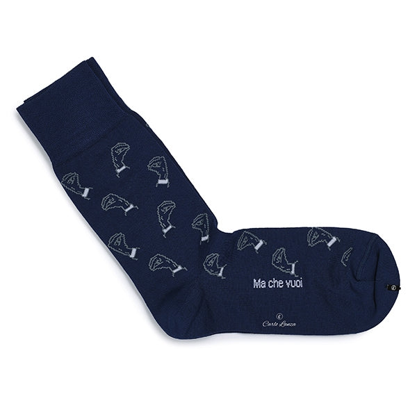 Calze da uomo in cotone – Intrecci | Blu Reale