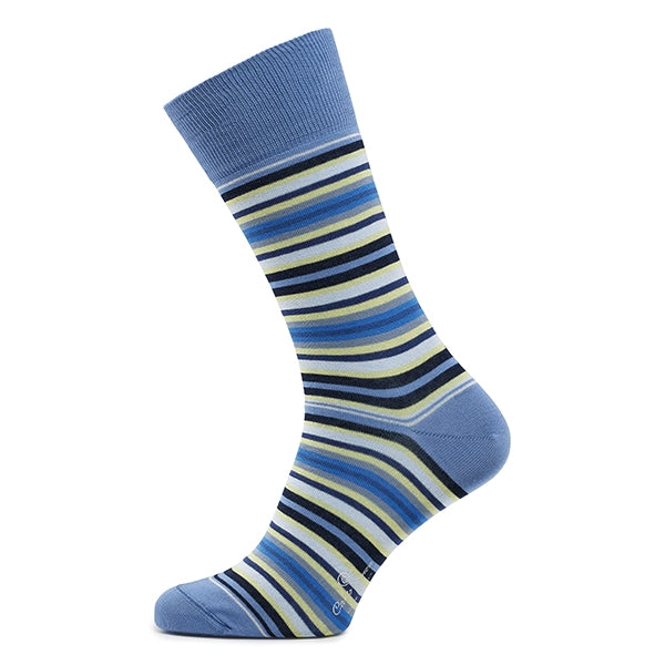 Cotton Men's Socks – Strisce d'Arte | Blue/yellow