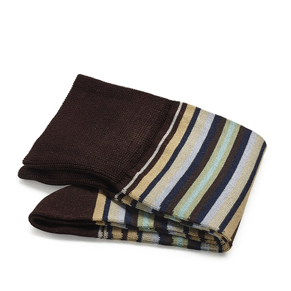 Cotton Men's Socks – Strisce d’Arte | Brown/green