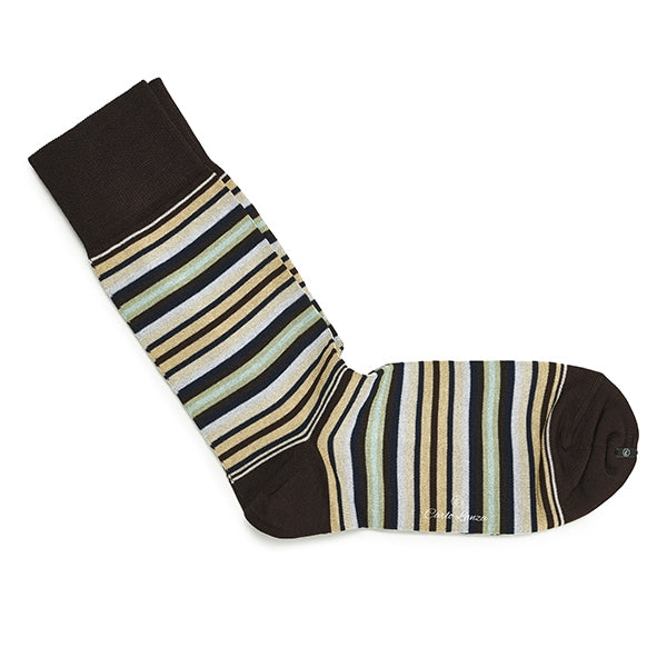 Cotton Men's Socks – Strisce d’Arte | Brown/green