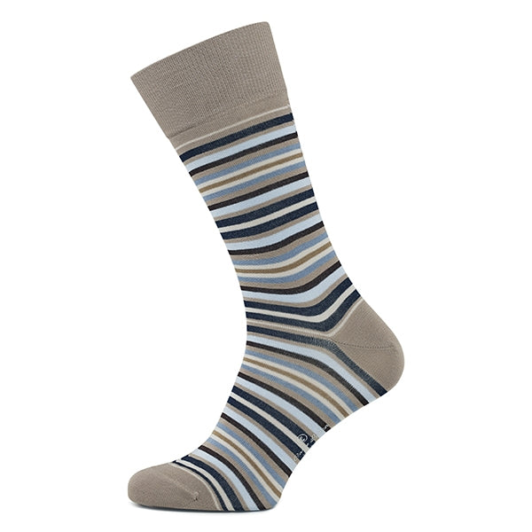Cotton Men's Socks – Strisce d’Arte | Taupe