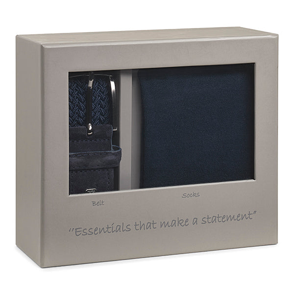 Scatola regalo calze e cintura Blu scuro | Navy