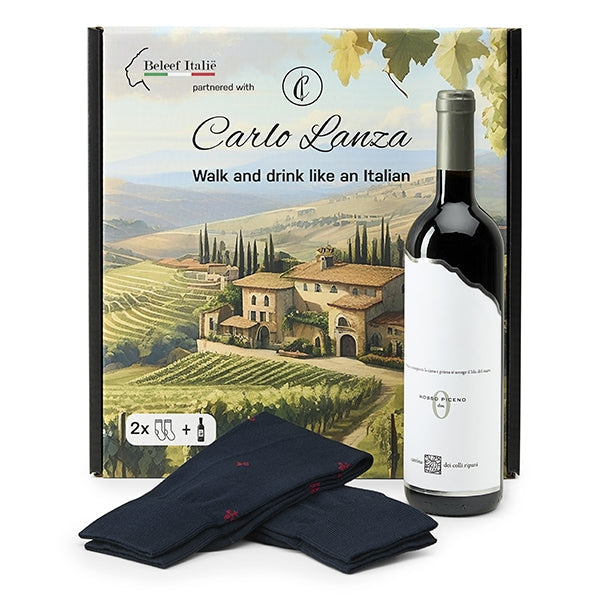Gift Box Socks and Wine | Dark Blue