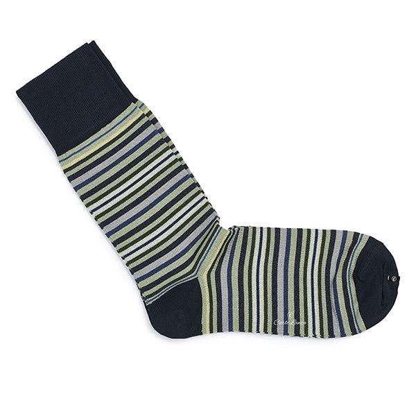 Cotton Men's Socks – Strisce d'Arte | Dark Blue