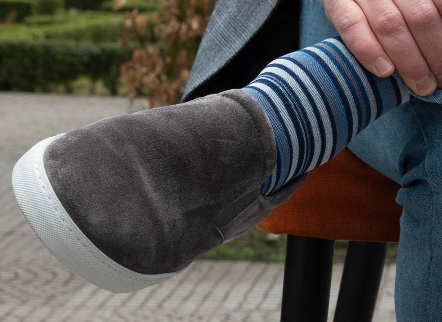 Chaussettes en coton pour hommes – Strisce d'Arte | Bleu