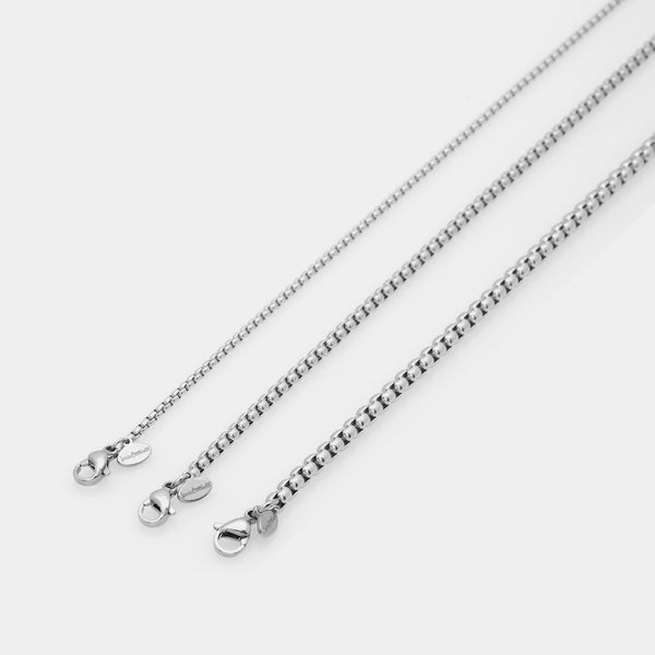 Rounded Venetian link steel chain medium section 3 mm long length 60 cm