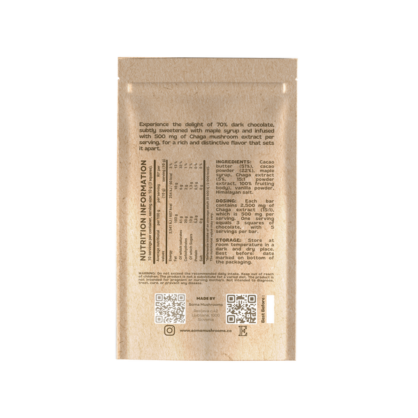 Chaga chocolate bars