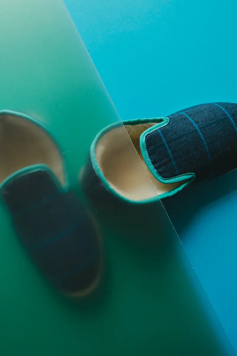 Chausson chevron bleu