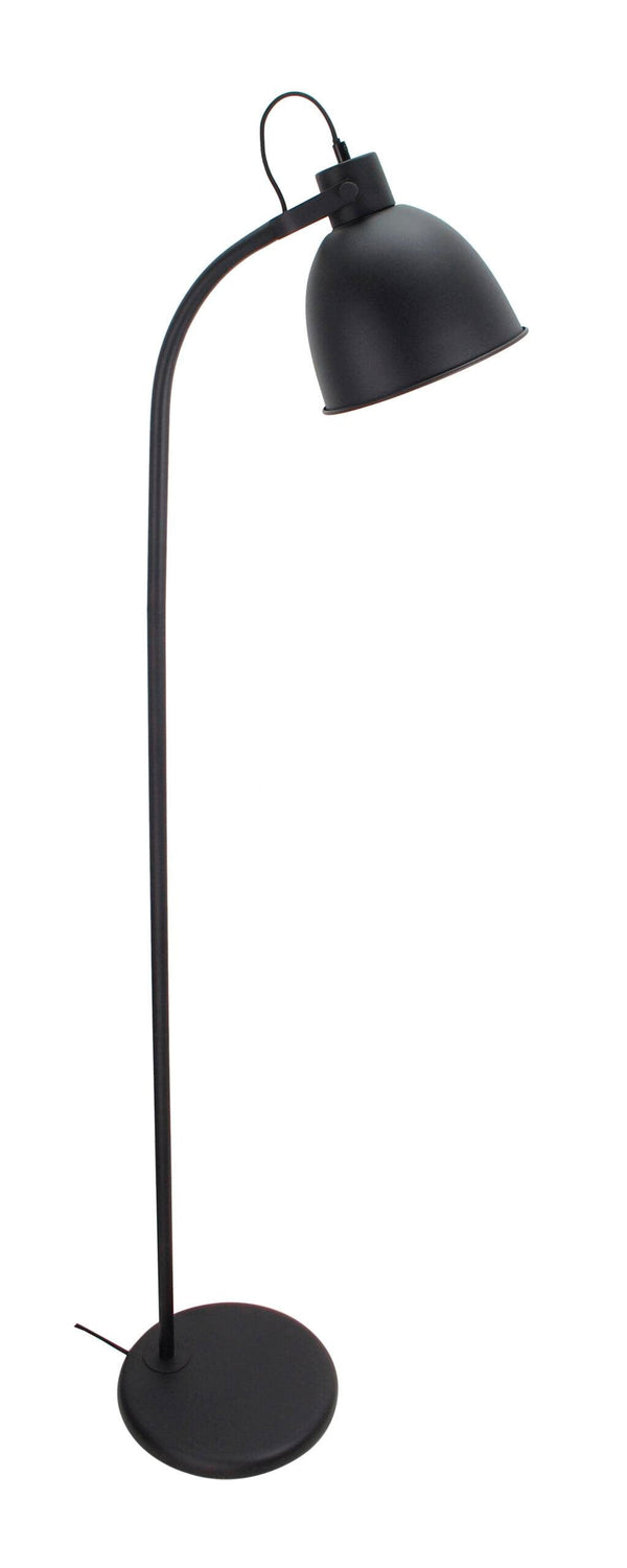 Zwarte Chericoni Koen vloerlamp, 152 cm, met E27 fitting, biedt een elegant en functioneel verlichtingsontwerp.
