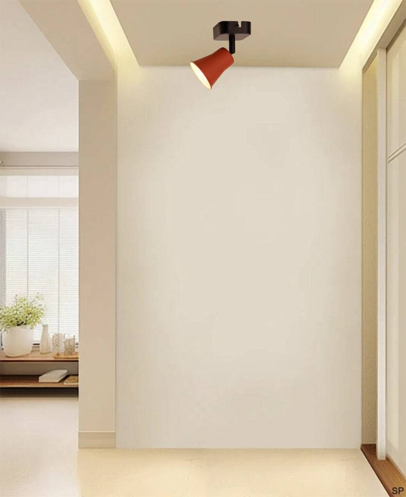 Stijlvolle plafondlamp Chericoni Lisa, 1 lichtbron, rood design, H 12 cm, E27 fitting, voor keuken, hal of woonkamer