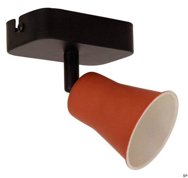 Lisa plafondspot van Chericoni, modern rood ontwerp, 1-lichts, E27 fitting, hoogte 12 cm, ideaal voor sfeerverlichting