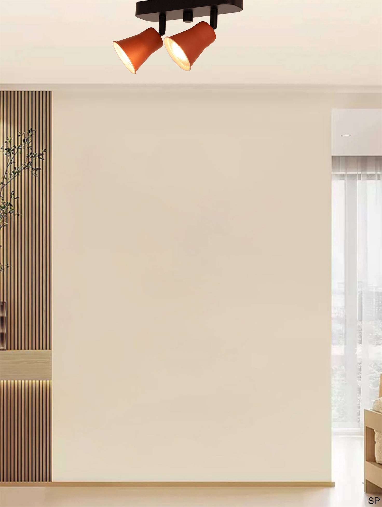 Chericoni Lisa 2-lichts plafondlamp, rood met zwart, E27 fitting, hoogte 12 cm, geschikt voor LED-verlichting