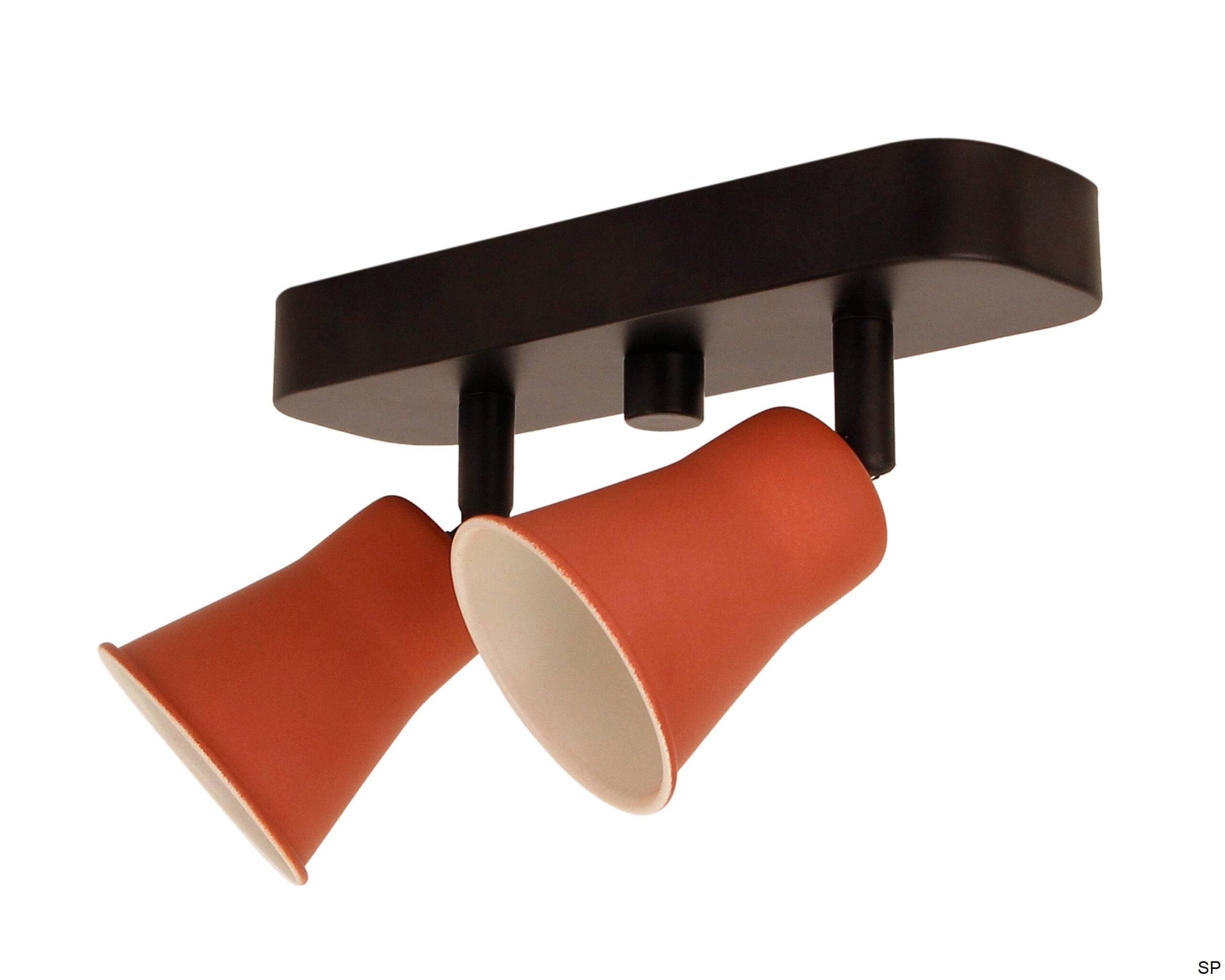 Chericoni Lisa plafondlamp, 2-lichts, E27 fitting, hoogte 12 cm, rood design, geschikt voor moderne interieurs