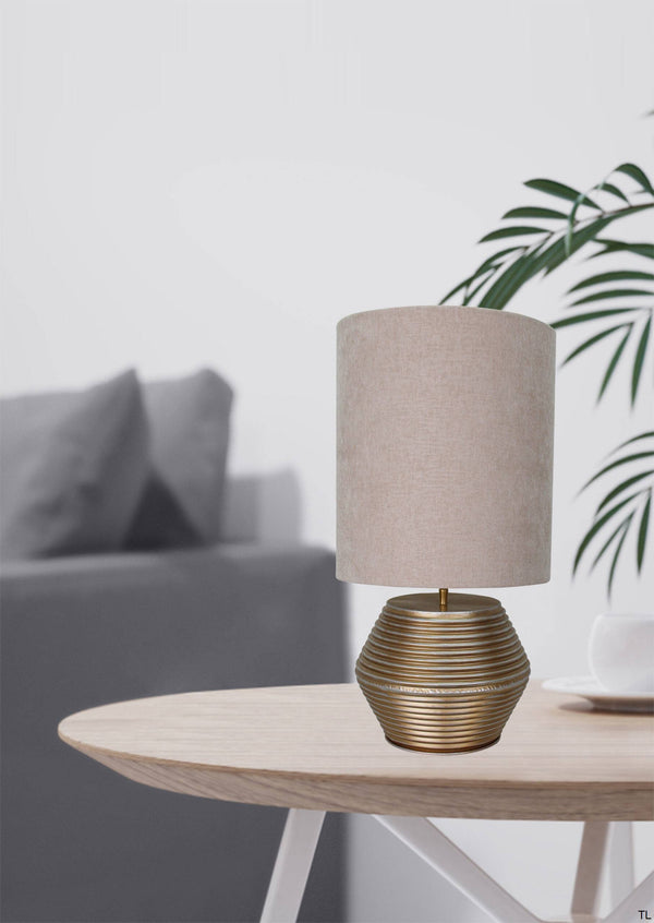 Chericoni Modena tafellamp, 1-lichts, Ø 30 cm, goud met crème, elegant ontwerp voor elke moderne ruimte