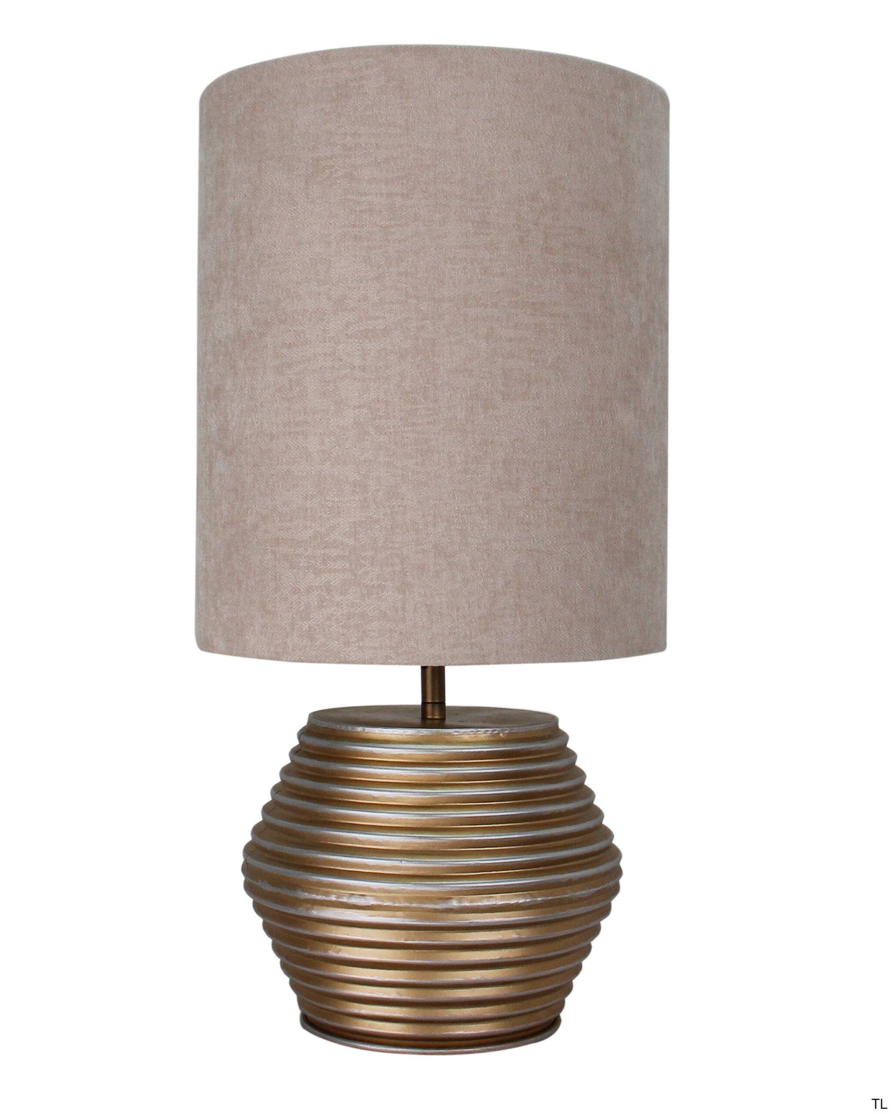 Chericoni Modena tafellamp, Ø 30 cm, goud en crème, 1 lichtbron, perfect voor je woonkamer of slaapkamer.