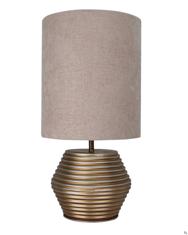 Chericoni Modena tafellamp, Ø 30 cm, goud en crème, 1 lichtbron, perfect voor je woonkamer of slaapkamer.