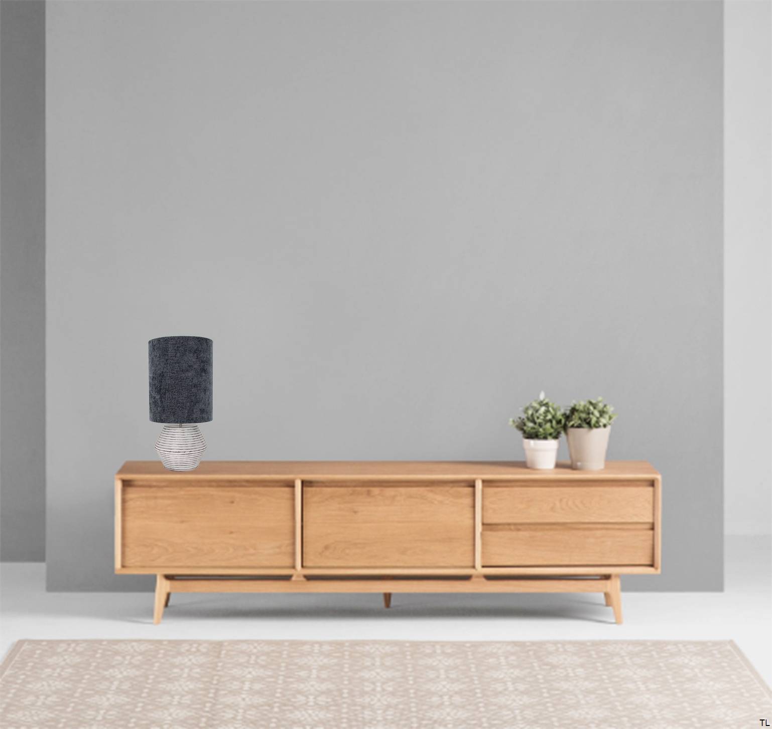 Modena tafellamp van Chericoni, Ø 30 cm, zilver en grijs, elegante verlichting voor woonkamer of slaapkamer