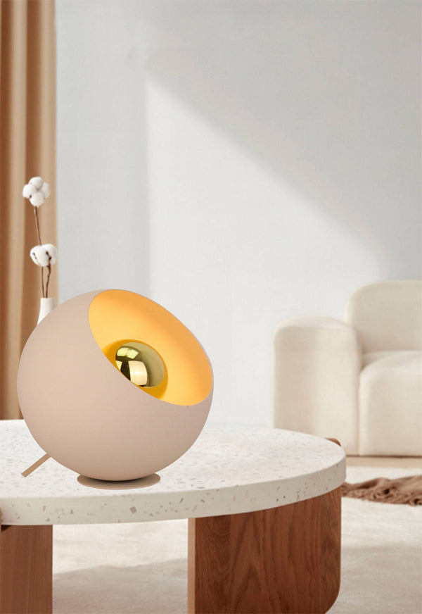 Occhio tafellamp van Chericoni, crème kap, Ø 20 cm, metaal en ijzer, stijlvolle verlichting voor elke ruimte.