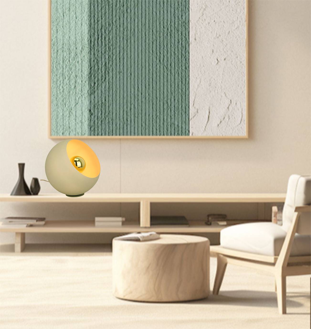 Occhio tafellamp van Chericoni, ice green design, Ø 20 cm, gemaakt van ijzer en metaal, perfect voor sfeervolle verlichting