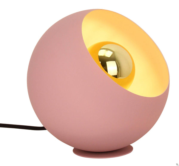 Chericoni Occhio tafellamp, Ø 20 cm, zachte roze kleur, metaal en ijzer, een stijlvolle toevoeging aan elk interieur