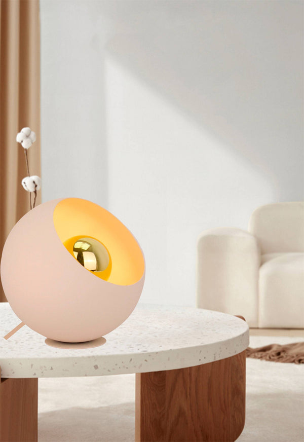 Occhio tafellamp van Chericoni, Ø 25 cm, crème kap, duurzaam ontwerp in metaal en ijzer, ideaal voor sfeervolle verlichting