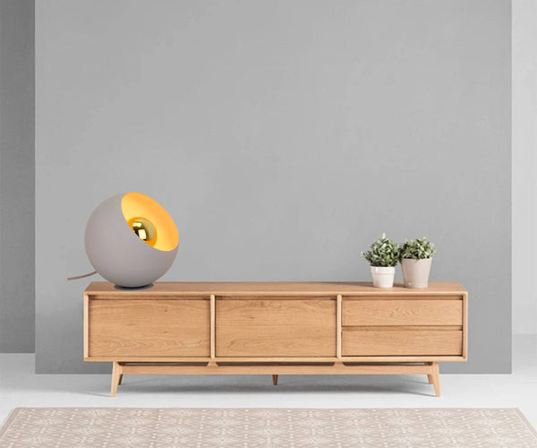 Occhio tafellamp van Chericoni, Ø 25 cm, grijs kap, duurzaam en elegant ontwerp in metaal en ijzer