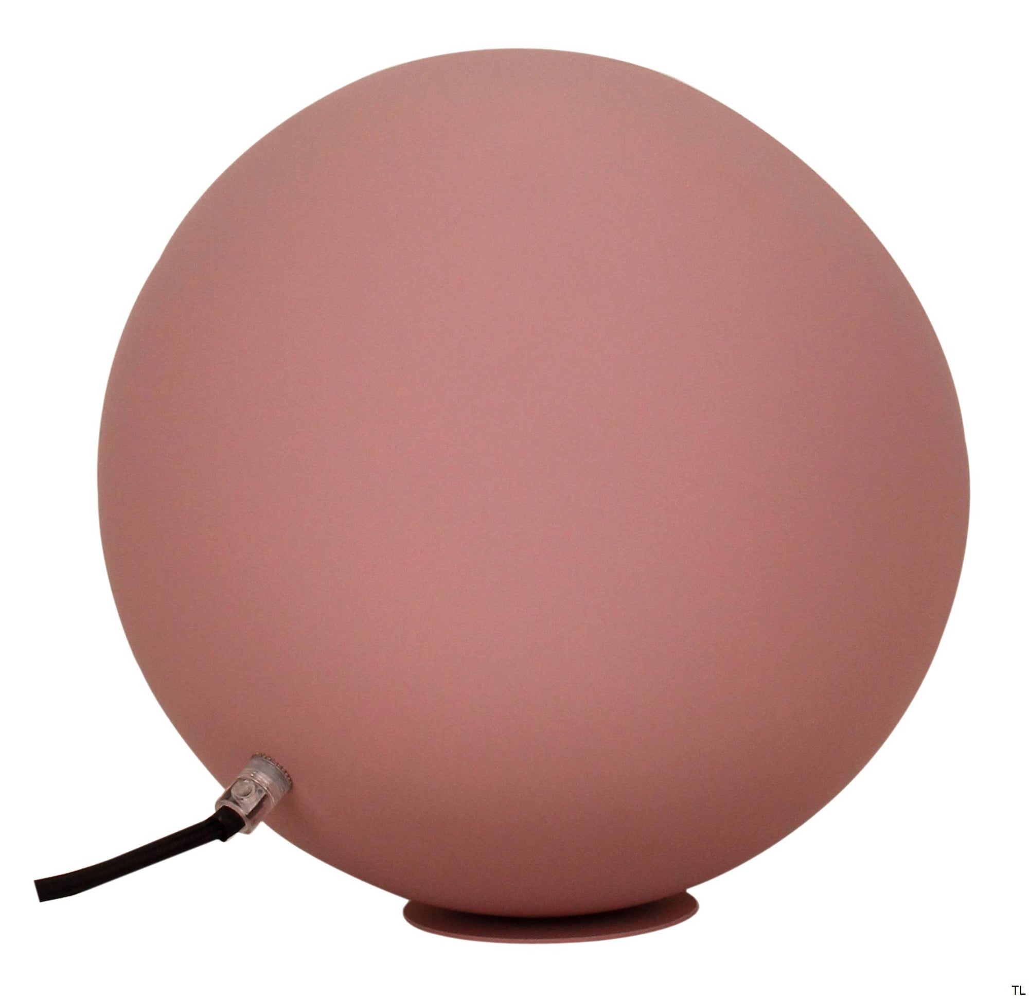 Chericoni Occhio tafellamp, Ø 25 cm, roze kap, verfijnd en modern ontwerp in duurzaam ijzer en metaal