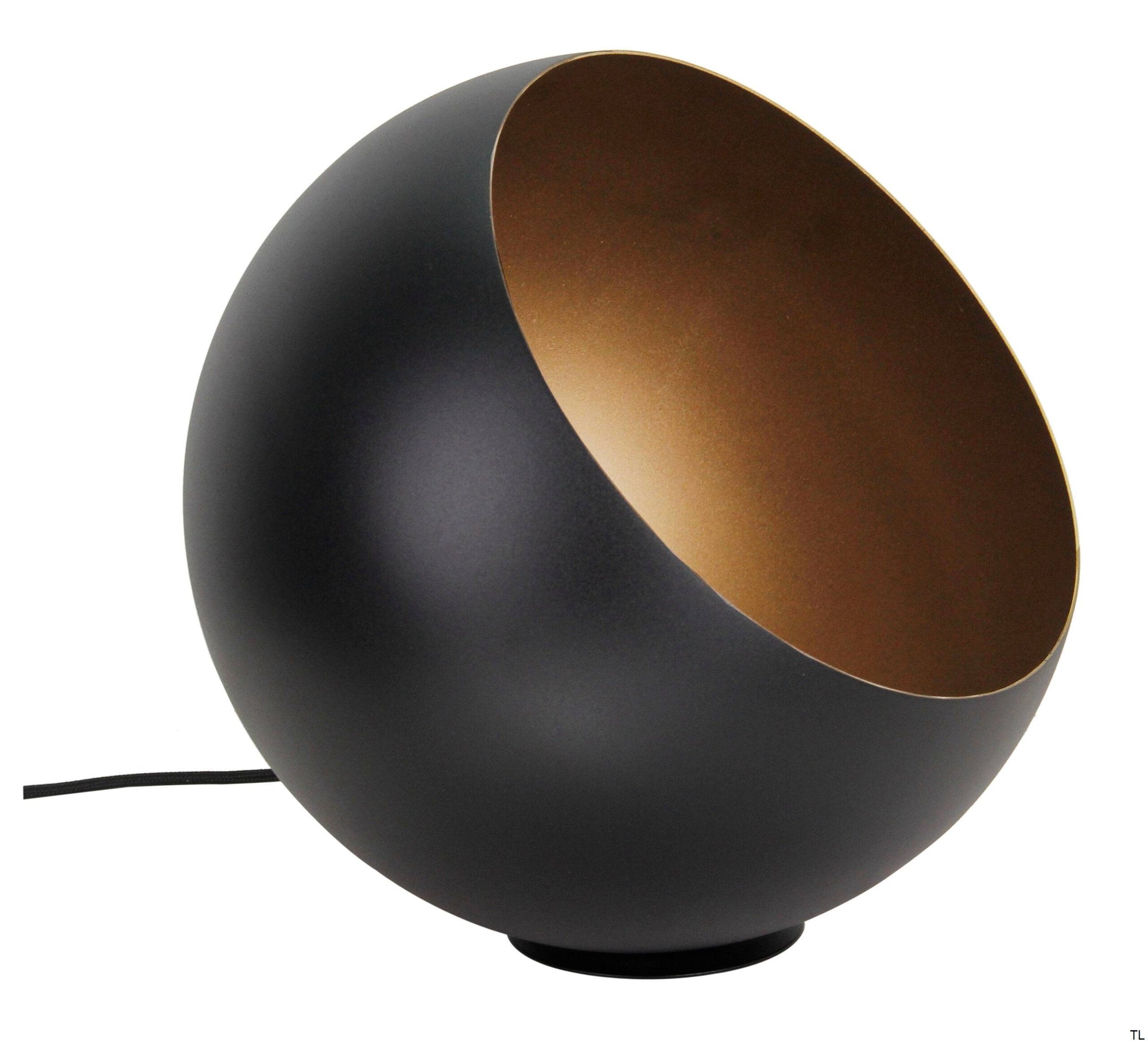 Chericoni Occhio tafellamp, Ø 25 cm, zwart, ideaal voor een eigentijdse look in je woonkamer of kantoor