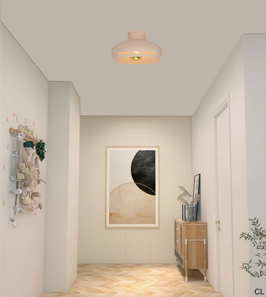 Crèmekleurige plafondlamp Chericoni Striscia Ø 35 cm, 1 lichts design, ideaal voor een modern interieur.