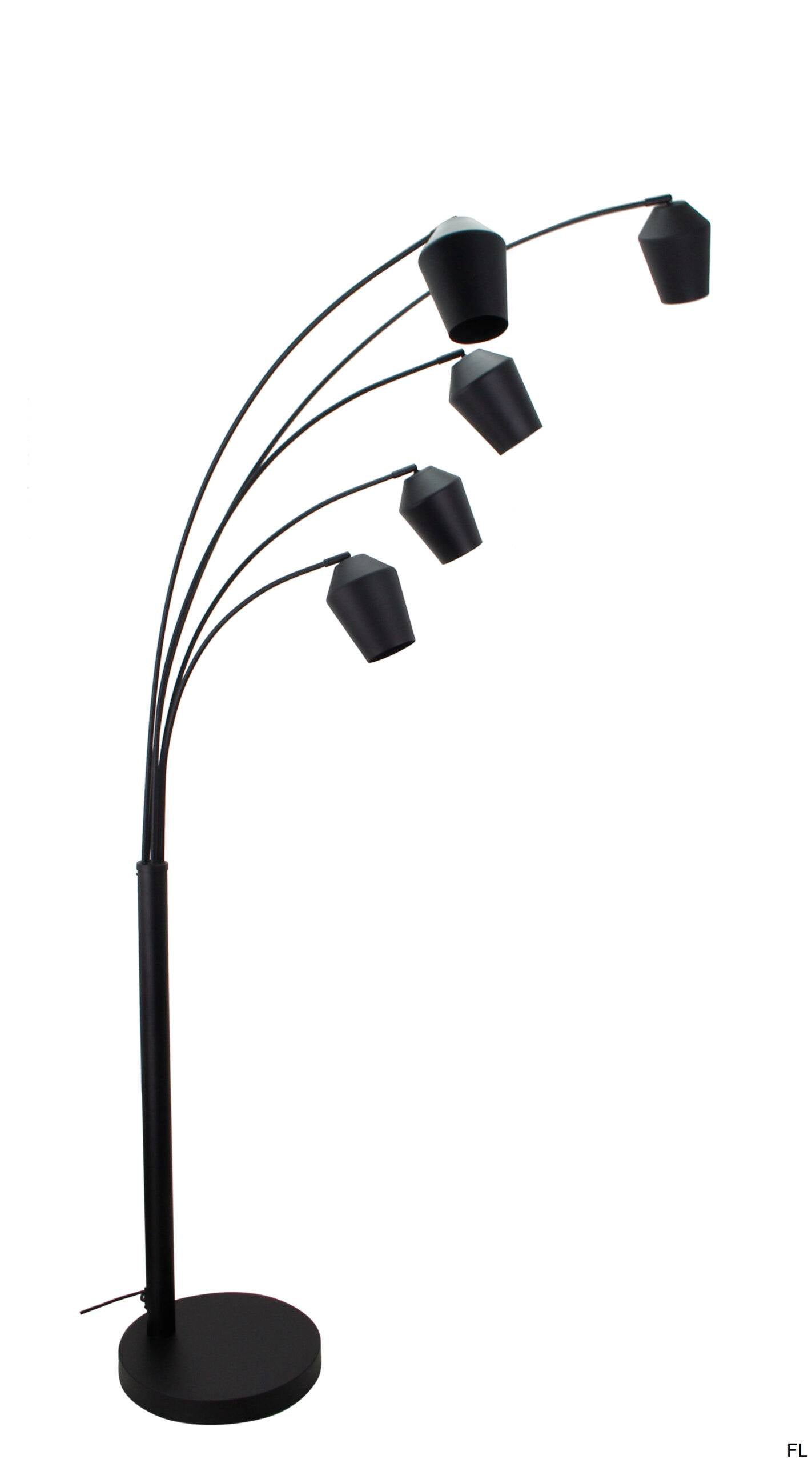 Chericoni Tavola vloerlamp in zwart, 5 lichts met E27 fitting, voor een indrukwekkende en sfeervolle verlichting in elke kamer.
